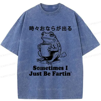 Tokyo-Tiger Farting Frog Washed T-Shirt