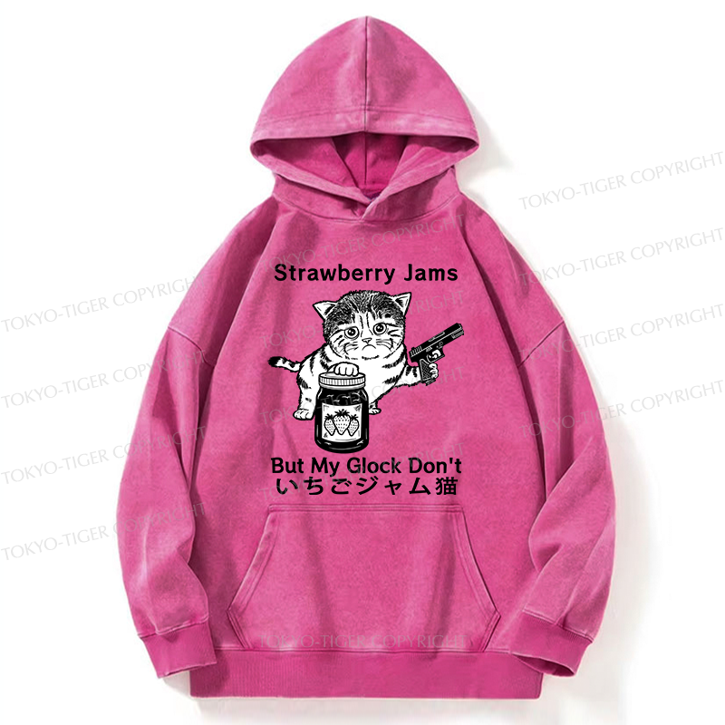 Tokyo-Tiger Strawberry Jam Cat Washed Hoodie