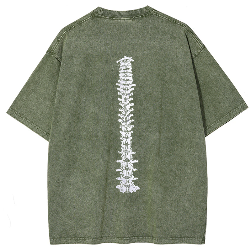 Tokyo-Tiger Spine Back Washed T-Shirt