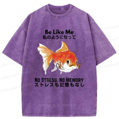 Tokyo-Tiger Live Like A Fish Washed T-Shirt