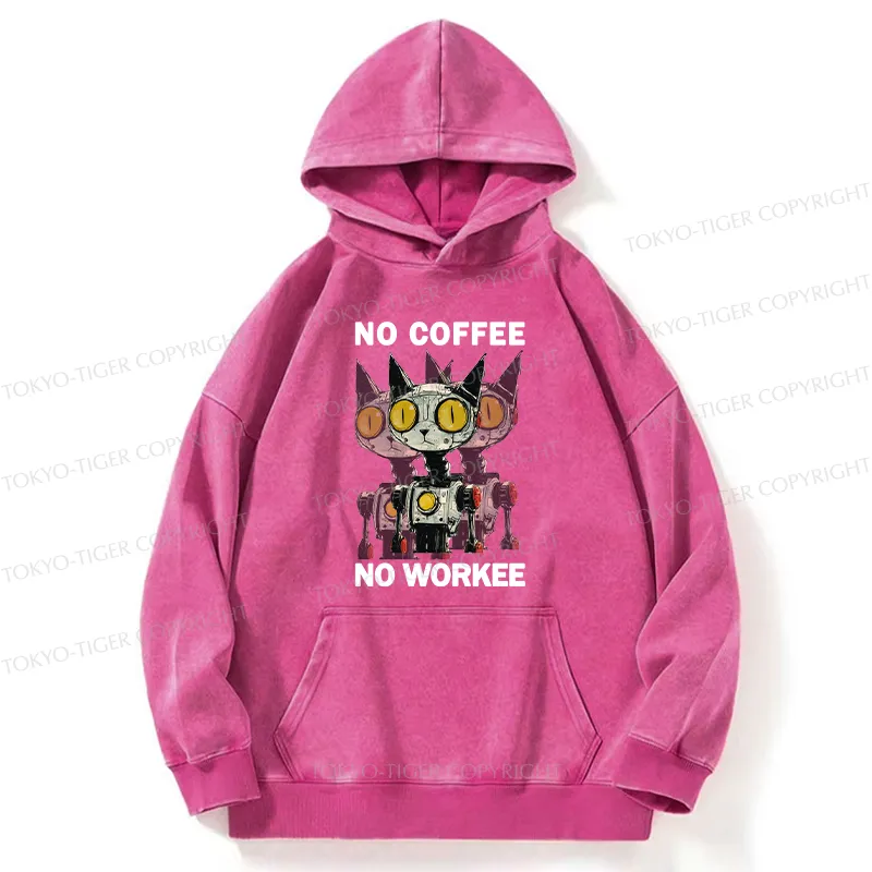 Tokyo-Tiger No Coffee No Workee Washed Hoodie