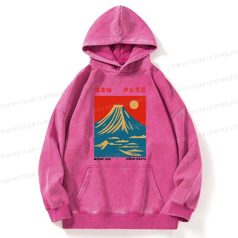 Tokyo-Tiger Mount Fuji Vintage Washed Hoodie