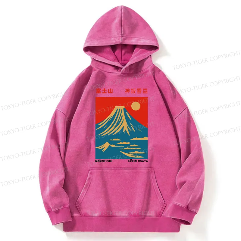 Tokyo-Tiger Mount Fuji Vintage Washed Hoodie