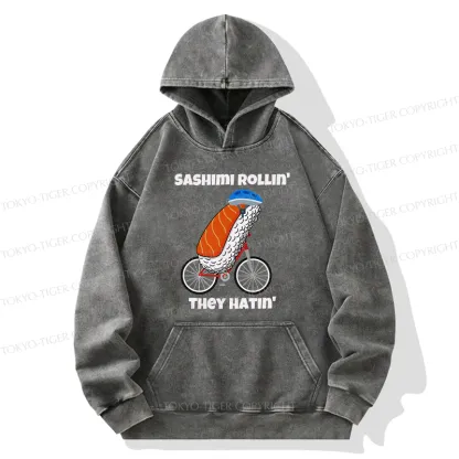 Tokyo-Tiger Sashimi Rollin' They Hatin' Washed Hoodie