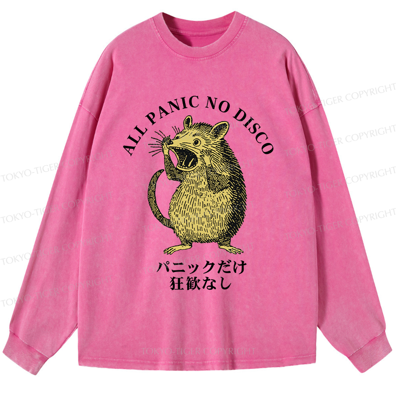 Tokyo-Tiger All Panic No Disco Washed Long Sleeve T-Shirt