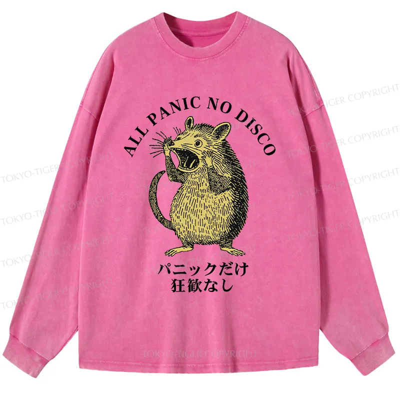 Tokyo-Tiger All Panic No Disco Washed Long Sleeve T-Shirt