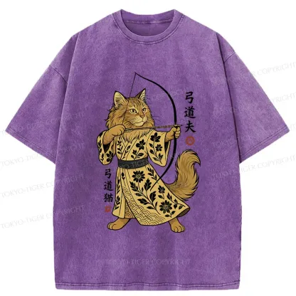 Tokyo-Tiger Archery Cat Washed T-Shirt