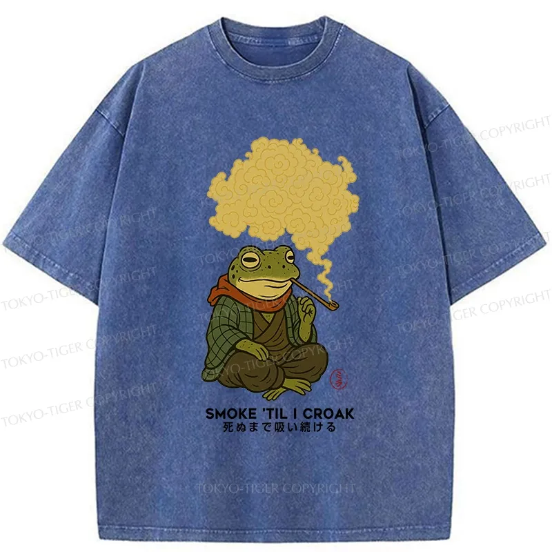 Tokyo-Tiger Smoke 'Til I Croak Washed T-Shirt
