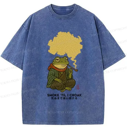 Tokyo-Tiger Smoke 'Til I Croak Washed T-Shirt