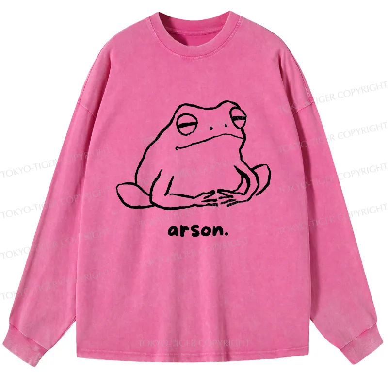 Tokyo-Tiger Japan Arsonist Frog Washed Long Sleeve T-Shirt