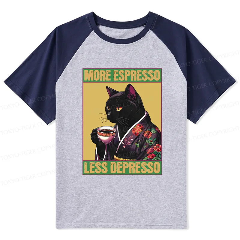Tokyo-Tiger Up Caffeine Down Depression Raglan T-shirt