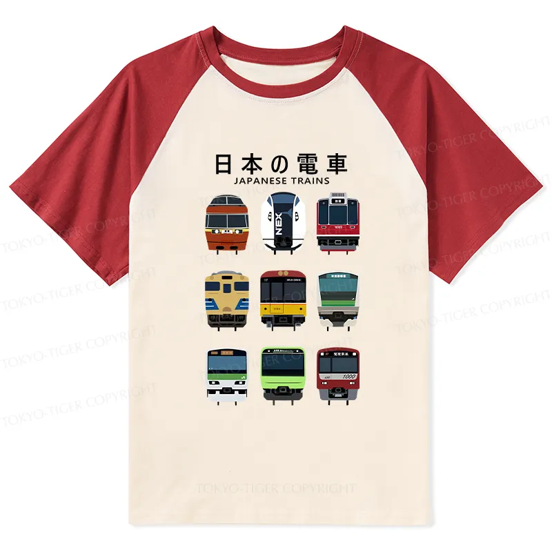 Tokyo-Tiger Japanese Train Collection Raglan T-shirt