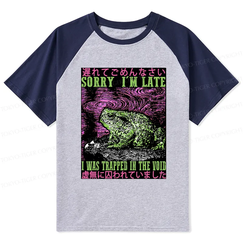 Tokyo-Tiger Frogs Trapped In The Void Raglan T-shirt