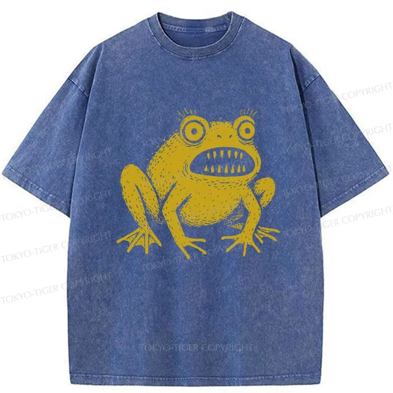 Tokyo-Tiger Horrible Japanese Frog Washed T-Shirt