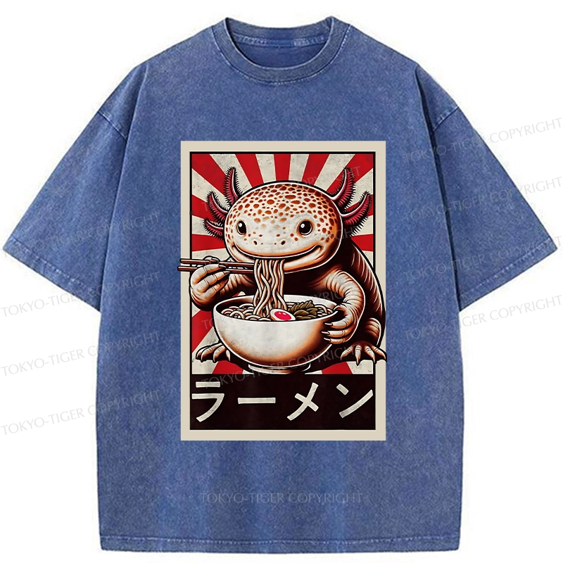 Tokyo-Tiger Ramen Lover Salamander Washed T-Shirt