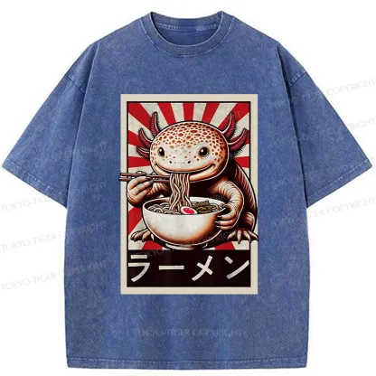 Tokyo-Tiger Ramen Lover Salamander Washed T-Shirt