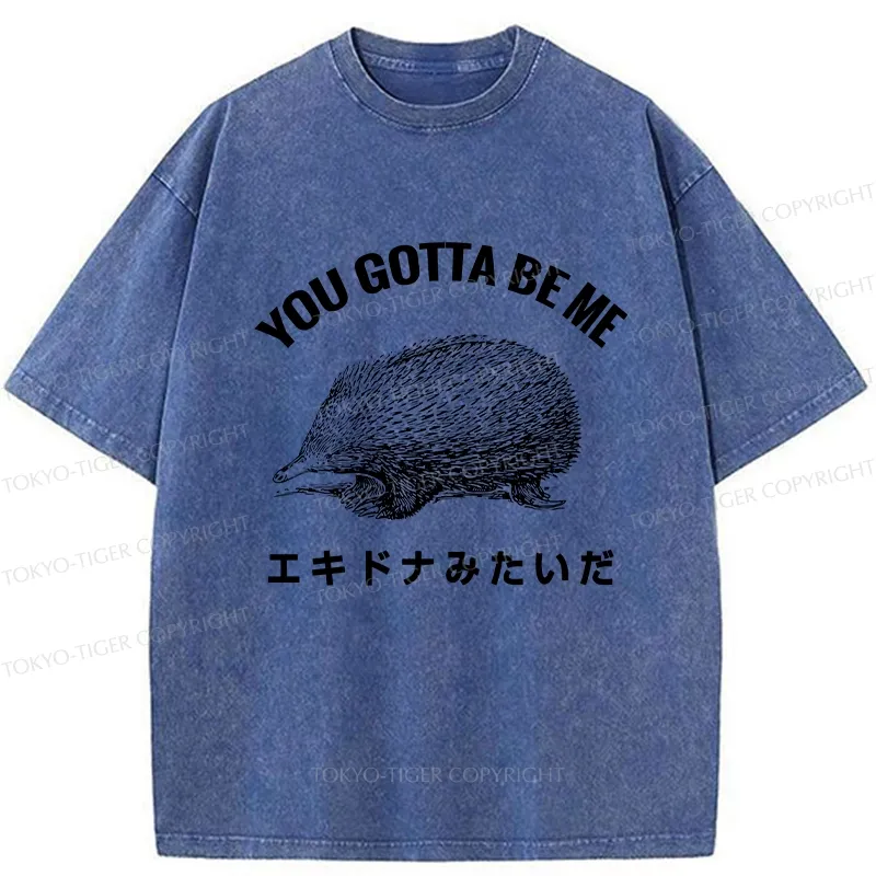 Tokyo-Tiger Funny Echidna Washed T-Shirt