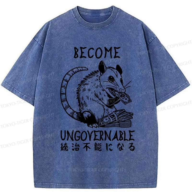 Tokyo-Tiger Ungovernable Opossum Washed T-Shirt