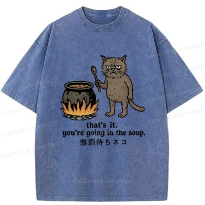 Tokyo-Tiger Cat About To Be Punished Washed T-Shirt