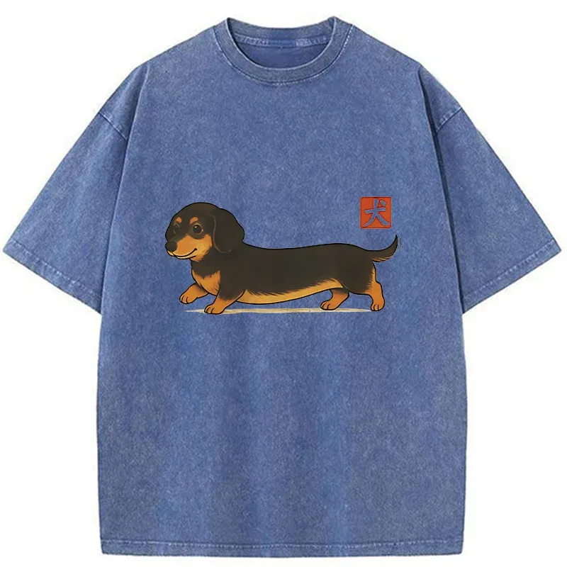Tokyo-Tiger Japan Dachshund Washed T-Shirt