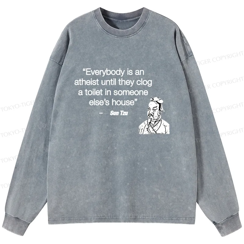 Tokyo-Tiger Funny Sun Tzu Saying Washed Long Sleeve T-Shirt