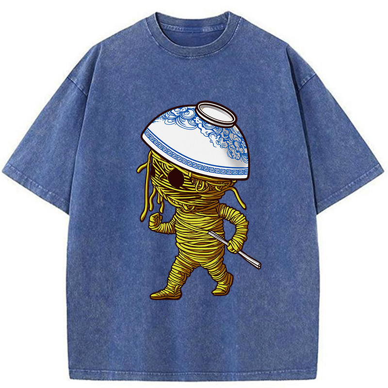 Tokyo-Tiger Walking Ramen Man Washed T-Shirt