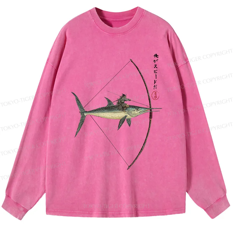 Tokyo-Tiger I Am Speed Washed Long Sleeve T-Shirt