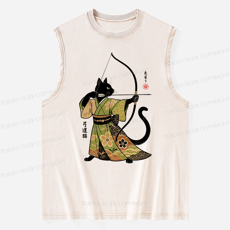 Tokyo-Tiger Japan Cat Archery Washed Tank