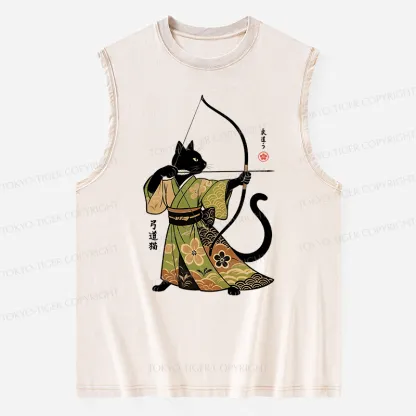 Tokyo-Tiger Japan Cat Archery Washed Tank