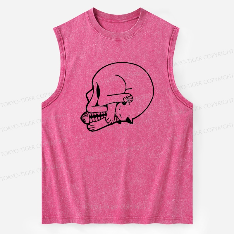 Tokyo-Tiger Funny Cat Eating Fish Washed Tank