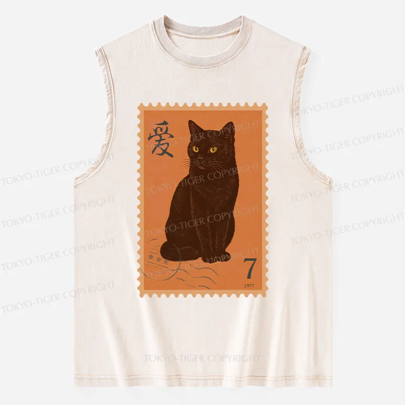 Tokyo-Tiger Cat Stamp Washed Tank Sale