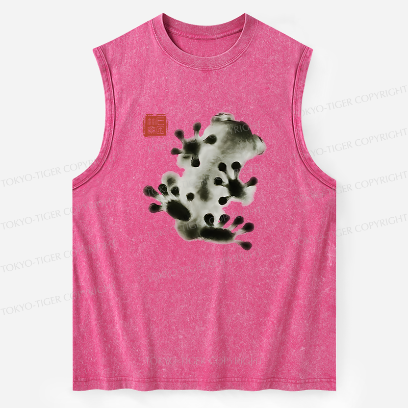 Tokyo-Tiger Ink Painting Frog Washed Tank