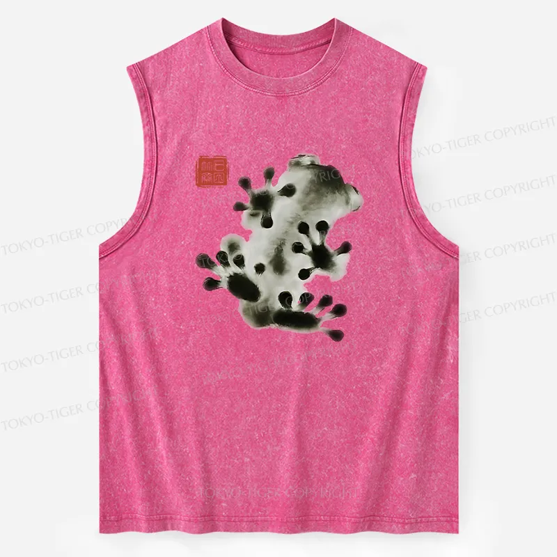 Tokyo-Tiger Ink Painting Frog Washed Tank