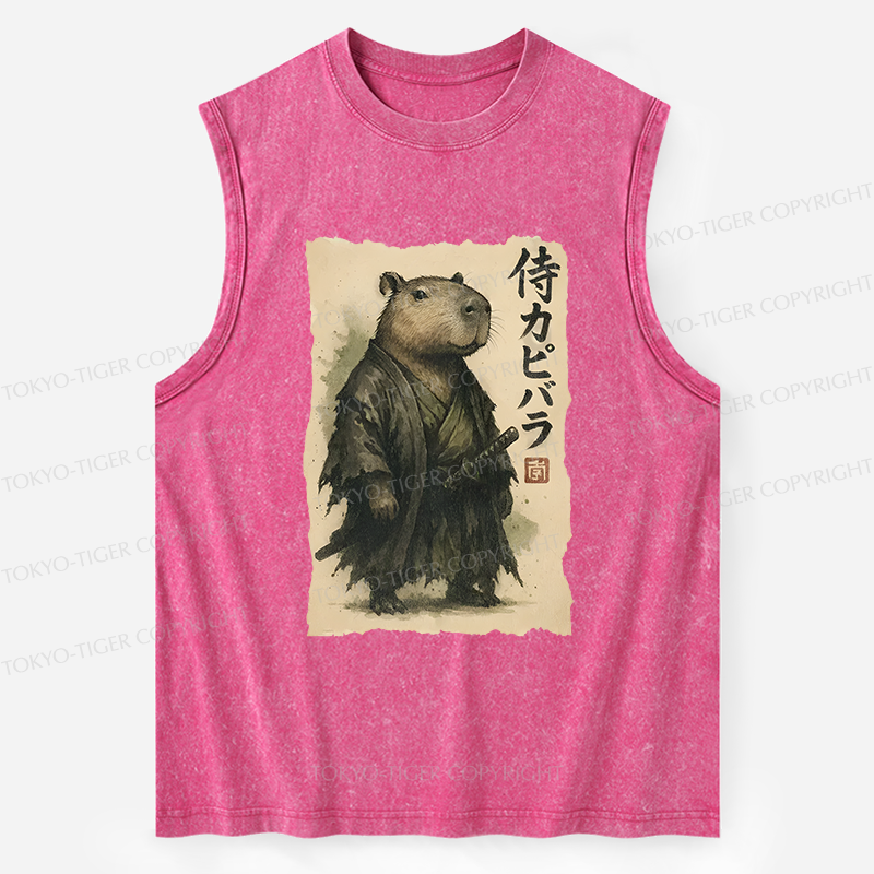 Tokyo-Tiger Capybara Samurai Washed Tank