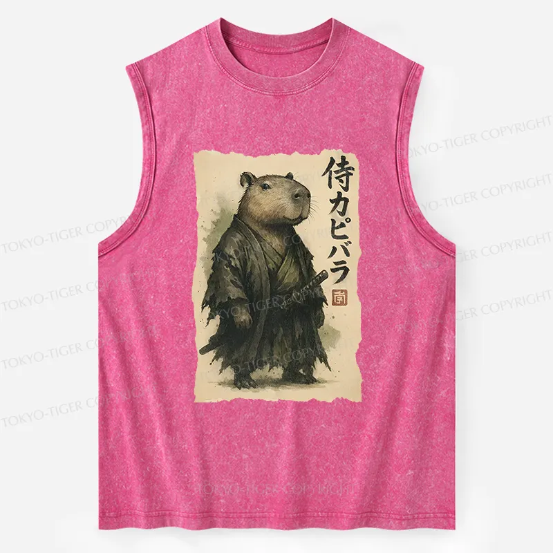 Tokyo-Tiger Capybara Samurai Washed Tank