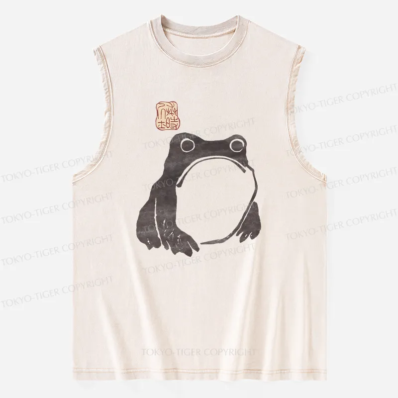 Tokyo-Tiger Matsumoto Hoji Woodblock Print Frog Washed Tank Sale