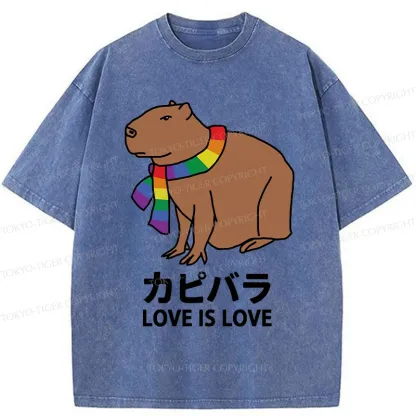 Tokyo-Tiger Capybara With Love Washed T-Shirt