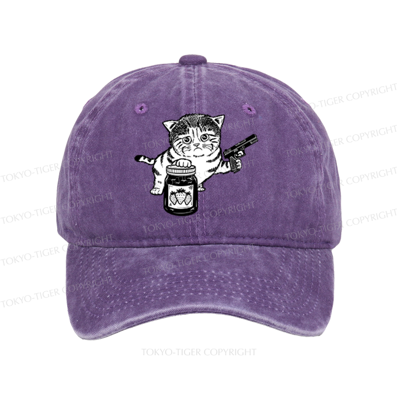 Tokyo-Tiger Strawberry Jam Cat Washed Cap