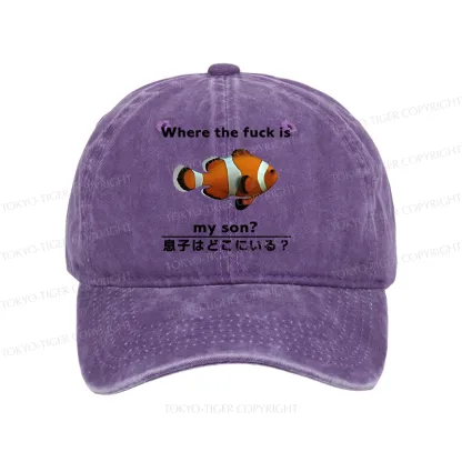 Tokyo-Tiger Fish Looking For Son Washed Cap