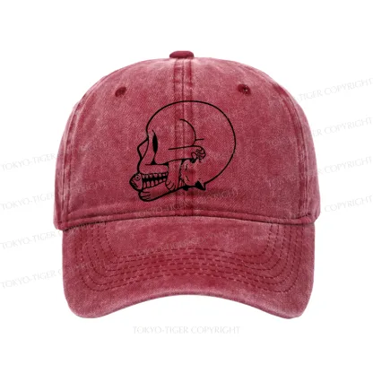 Tokyo-Tiger Funny Cat Eating Fish Washed Cap