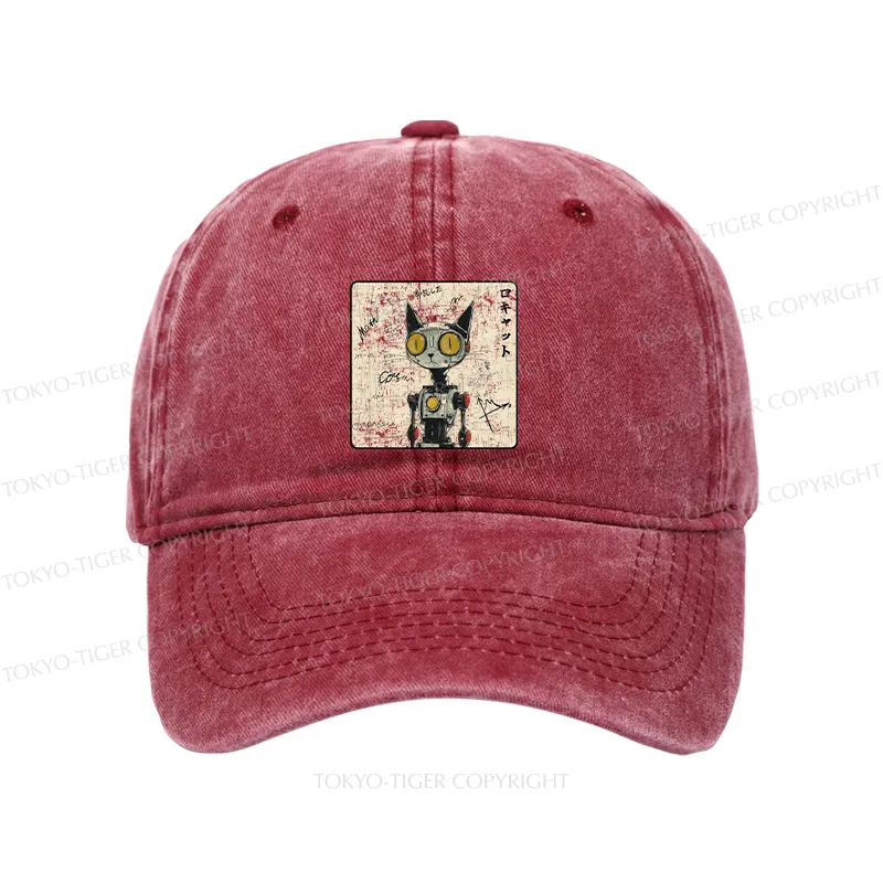 Tokyo-Tiger Robot Cat Washed Cap