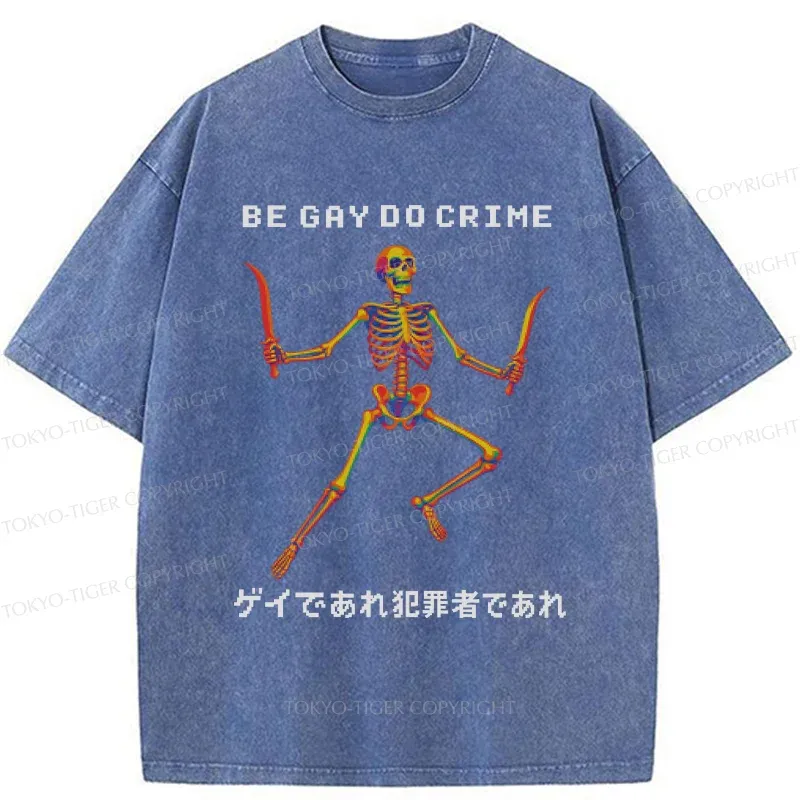Tokyo-Tiger Funny Gay Doctor Washed T-Shirt