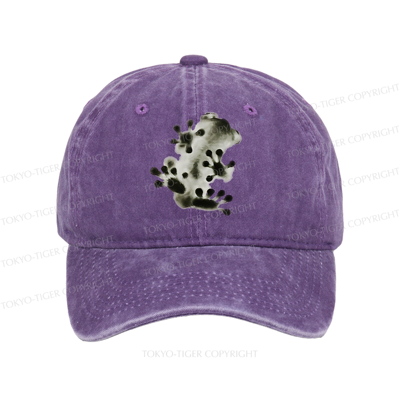 Tokyo-Tiger Ink Painting Frog Washed Cap
