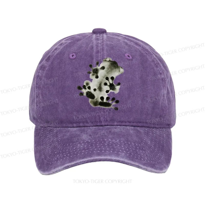 Tokyo-Tiger Ink Painting Frog Washed Cap