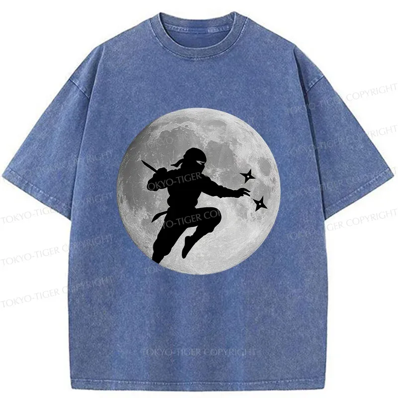 Tokyo-Tiger Ninja Under The Moon Washed T-Shirt