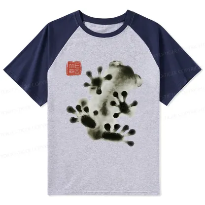 Tokyo-Tiger Ink Painting Frog Raglan T-shirt