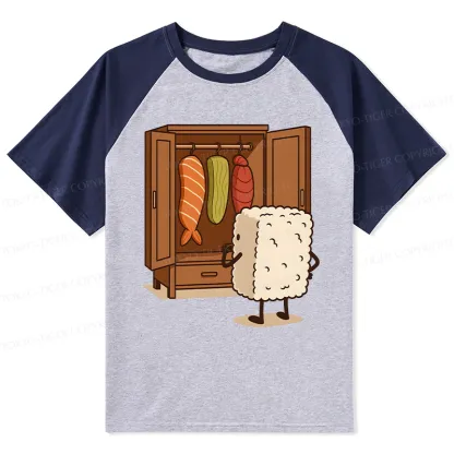 Tokyo-Tiger Sushi Pick Out Clothes Raglan T-shirt