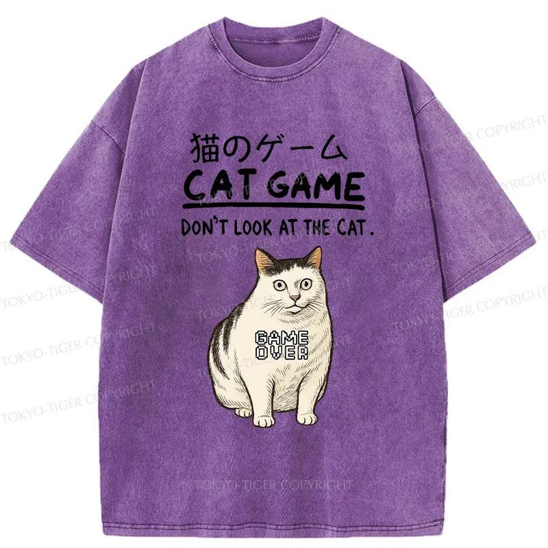 Tokyo-Tiger Don't Watch The Cat Challenge Washed T-Shirt