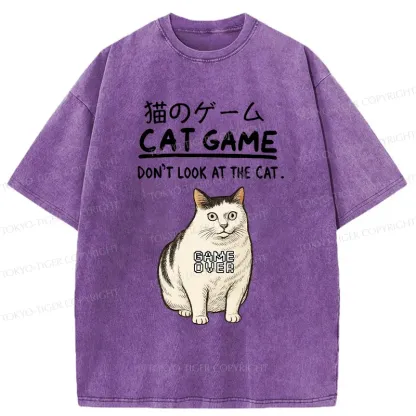 Tokyo-Tiger Don't Watch The Cat Challenge Washed T-Shirt