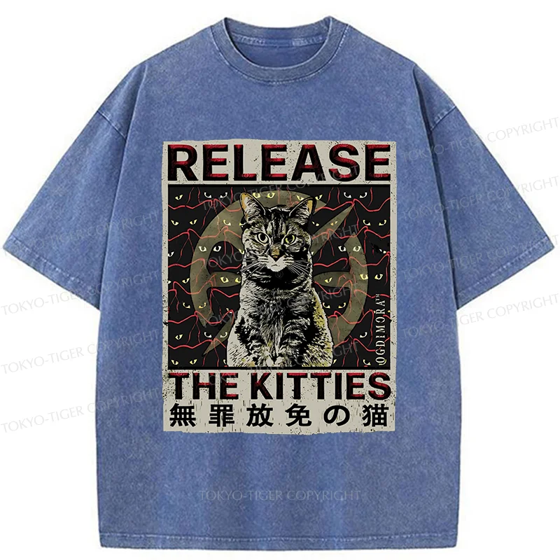 Tokyo-Tiger Release The Cat Washed T-Shirt